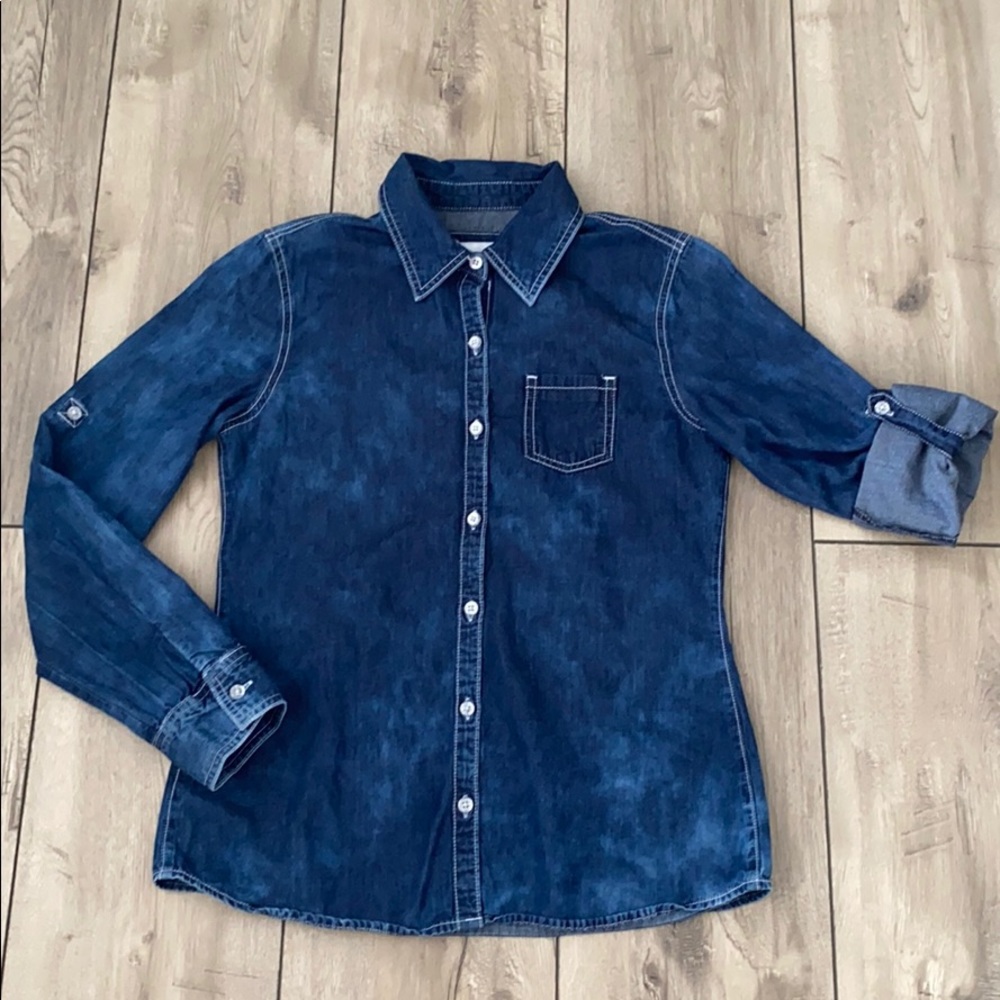 Justice Girl Denim Blouse / Shirt Size 16